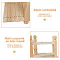 Pikkukuva 2 / 4: COSTWAY puinen puutarhasilta 150 x 67 x 56 cm kaiteilla ulkona koristelu lampi/allassillan kuorma 100 kg puun väri