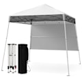 Miniatyrbillede 1 af 5: COSTWAY Have Telt 182 x 182 cm med Sidepanel - Foldbar Receptionstelt med Justerbare Skrå Fødder Hvid