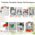 Miniatyrbillede 3 af 6: COSTWAY WC Bærbart campingtoilet 10L affaldstank 20L skyllepumpeniveauindikator Roterende afløb