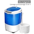 Miniatyrbillede 2 af 4: COSTWAY Mini Vaskemaskine med Single Tub Spinner 2,5 KG Bærbar med Timing funktion til lejlighed/sovesal