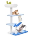 Miniatyrbild 1 av 4: COSTWAY Cat Tree 86 CM 3 nivåer - skrapstolpar, 3 hängande pumps, fjäderpumpar, top abborre - havstema