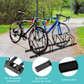 Miniatyrbillede 3 af 4: COSTWAY Cykelstativ til 4 Cykler i Stål, Fastgørelse til Gulv eller Væg 120x32.5x26CM, Velegnet til Udendørs Brug, Ruster ikke, Sort til Skole og Erh Svart