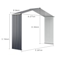 Miniatyrbillede 4 af 6: COSTWAY Metal Have i Haven 4,07 m² 213 x 191 x 195 cm med 2 låsbare skydedøre og 4 ventilationshuller grå til cykler