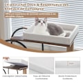 Miniatyrbillede 3 af 4: COSTWAY Cat Tree 118 CM 4 niveauer - metalramme, lejlighed, kradsestolper, hængende pomponer, Top Perch - Sort