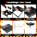 Miniatyrbillede 4 af 4: COSTWAY multifunktionel havebræt - 45 x 45 x 49 cm - Sammenfoldelig kulgrill - Grillr i rustfrit stål - Bæretaske og handsker