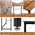 Miniatyrbillede 3 af 4: COSTWAY stort hjørneskrivebord L168 x B125 x H74CM - Op til 3 computere i industriel stil, brun metalstruktur kastanj