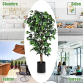 Pikkukuva 2 / 4: COSTWAY tekopuu suuri ficus 180 CM kepeillä sisä-/ulkokoristeluun 1008 lehtiä