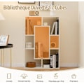 Miniatyrbillede 2 af 6: COSTWAY Geometric 7 Cube reol - skridsikre puder, anti-vippeanordning, moderne opbevaringshylde - hvid