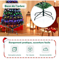 Miniatyrbillede 6 af 6: COSTWAY lysende juletræ 210 cm flerfarvet LED 8 variable tilstande, 6 farver 280 grene, glasfiber med stjernespids