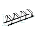 Miniatyrbillede 4 af 4: COSTWAY Cykelstativ til 4 Cykler i Stål, Fastgørelse til Gulv eller Væg 120x32.5x26CM, Velegnet til Udendørs Brug, Ruster ikke, Sort til Skole og Erh Svart