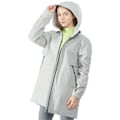 Miniatyrbillede 1 af 4: COSTWAY kvinders trenchcoat regnjakke med hætte, vandtæt vindtæt nylon udendørsjakke til rejser Grå Grå M