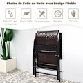 Miniatyrbillede 4 af 6: COSTWAY Havestole i Rattan, 2 Stk med Justerbar Ryglæn til Udendørs og Indendørs, 71x58x111cm, Brun