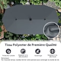 Miniatyrbild 3 av 6: Rektangulär Trädgårdsgardin 392 x 212 x 222 cm - COSTWAY - 108 LED-lampor - 12 Robust Spön för UV-skydd Terass Grå