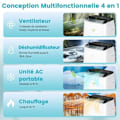 Pikkukuva 2 / 6: 6 in 1 Hiljainen Kannettava Ilmastointilaite 14000 BTU R290 COSTWAY - Lämmitys/Jäähdytys - APP-ohjaus/LED-näyttö/Kaukosäädin