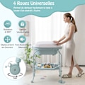 Miniatyrbillede 5 af 6: COSTWAY Babyskif til ænding-Bad 20L 4 i 1 Folder 4 Hjul, Slange 1m, Opbevaringsbakke PVC Vandtæt Hynde 35Kg Blå