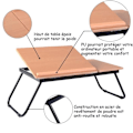 Miniatyrbillede 2 af 6: COSTWAY Sammenklappelig Seng Tabel, til Bærbar Computer Justerbar Vinkel i 4 Positioner i Træ til Læsning, Arbejde, 55x32x23CM