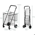 Miniatyrbillede 6 af 6: COSTWAY Sammenklappelig Shoppingvogn - 4 Hjul - 2 Kurv (48L + 10L), Stål - Maks. belastning: 20 KG - Indkøbskurv-Sort Svart