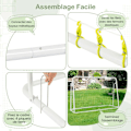 Miniatyrbillede 3 af 4: COSTWAY Børnefodbold Rebound Net-2 i 1-187 x 60 x 122,5 cm-5 Vinkler Justerbar-Metalramme-Fodboldtræning-Hvid