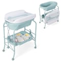 Miniatyrbillede 1 af 6: COSTWAY Babyskif til ænding-Bad 20L 4 i 1 Folder 4 Hjul, Slange 1m, Opbevaringsbakke PVC Vandtæt Hynde 35Kg Blå