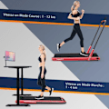 Miniatyrbild 3 av 4: COSTWAY hopfällbart löpband APP Kontroll 1-12KM-H 0,75HP Motor Bluetooth-högtalare Transporthjul Röd LED-skärm