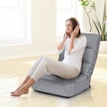Miniatyrbillede 2 af 4: COSTWAY Foldseng Relax - 4 Positioner Justerbar Ryglæn 90°-150° i Grå Linned Design