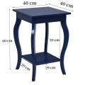 Miniatyrbillede 2 af 2: COSTWAY Sæt med 2 sideborde, 2-lags sofabord med skridsikre fødder til soveværelse, stue, 40 x 40 x 60 cm, blå
