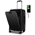 Miniatyrbillede 1 af 4: COSTWAY Håndbagage 20" med Rullehjul i PC med TSA-lås, med Sammenklappelig Støtte, USB-oplading, Flyrejser, Sort