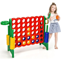 Pikkukuva 1 / 4: COSTWAY Games Power 4 Giant Multifunction 3 in 1 kanssa koripallovanteen sivurengaspeli 42 sormusta lapsille Vihreä rött och grönt