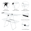 Miniatyrbillede 4 af 6: Foldable Tumble Dryer COSTWAY - 33 Bars, 26 Sock Clips - 2-Level Drying Rack Large Drying Surface in Steel