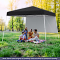 Miniatyrbillede 2 af 5: COSTWAY Pop-Up Telt Foldsbar 3 x 3 M med 1 Sidevæg - Solbeskyttelse UPF50+ - Bærbar Rygsæk til Camping, Sort