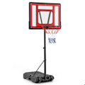 Miniatyrbillede 1 af 4: COSTWAY børnebasketballbøjle-Justerbar Højde 115 til 135cm-2 Mobile hjul-Anti-rive Net-Added Base 38,5 kg Sand