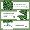 Miniatyrbillede 3 af 4: COSTWAY 150 cm kunstigt LED juletræ - 150 varme hvide lys - 300 pvc grene - jernstativ - juledekoration - langline design Grön