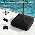 Miniatyrbillede 6 af 6: Parasol Double af Have XXL med 36 LED-lamper - COSTWAY - Grå - 400 x 200 x 240 cm Grå