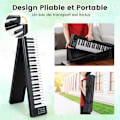 Pikkukuva 3 / 6: COSTWAY Käännettävä Digitaalinen Piano Näppäimistö 88 Kosketusherkkä Bluetooth MIDI Kaksoiskaiuttimet, Sustain-pedaali Aloittelijoille