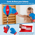 Miniatyrbillede 2 af 6: Sække med slag/Boxe Punching Ball på fod COSTWAY - Højdejusterbar 120-154CM - Handsker - Håndpumpe til oppustning - Fyldbar base - Blå