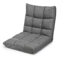 Miniatyrbillede 1 af 4: COSTWAY Foldbar Lazy Sofa, svampepolstret gulvstol, 14 positions tilbagelænet ryglæn, 106,5 x 55,5 x 10 cm, Grå