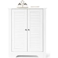 Miniatyrbillede 1 af 4: COSTWAY Hjørnegarderobe, Opbevaringsenhed 63x32x81,5 cm, 2 lukkedøre og justerbar hylde, til stue, soveværelse, kontor, hvid Vit