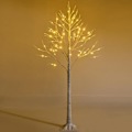 Miniatyrbillede 1 af 4: COSTWAY kunstigt træ 150 cm Varm hvid birk Fleksibel 72 Lys LED Indendørs Plast Base Julepynt Lugtfri PVC kastanj