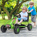 Miniatyrbild 5 av 6: COSTWAY Go Kart barncykel och fordon justerbar sits med handbroms utomhus pojkar och flickor 3-6 år grön Grön