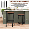 Miniatyrbillede 2 af 6: COSTWAY Sæt af 2 Drejebare Barstole i Industriel Stil, Hæjsbare 74/61 cm, Metalramme med Fodstøtte