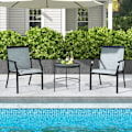 Miniatyrbillede 6 af 6: COSTWAY Sæt af 2 Havestole, Sæde i Åndbart Stof, Høj Ryg og Armlæn, til Porch Have Pool Terrase, Blå Blå