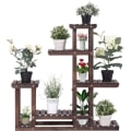 Miniatyrbild 1 av 4: Växthylla i trä Blomstativ 6 våningar 95 x 25 x 96 CM Kruka Förvaringsställ Brun