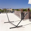 Miniatyrbillede 6 af 6: COSTWAY Metal Hammock Stand 150 KG Load Adjustable Chain with Hooks for Indoor Outdoor Black 325 x 100 x 106 cm