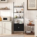 Miniatyrbillede 6 af 6: COSTWAY Væghylde Skala 184 CM med 5 Niveauer og Skab, Anti-Tip Kits, Metalramme, til Stue Soveværelse