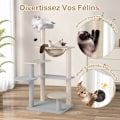 Miniatyrbild 2 av 6: COSTWAY 113 cm Kattträd på flera nivåer, löstagbar plyschpinne, sisalskrapstolpar, hängande boll Naturlig