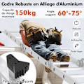 Miniatyrbillede 3 af 4: COSTWAY Teleskopstige 4.6M 7 i 1 - Aluminiumslegering - Belastning 150 kg - 17 trin - Skridsikre trin - Fodstøtter Pengar