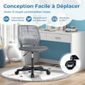 Miniatyrbillede 4 af 4: COSTWAY Ergonomisk mesh kontorstol, justerbar sædehøjde 41-53 cm, til børn, teenagere, voksne, grå Grå