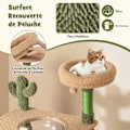 Pikkukuva 4 / 4: COSTWAY Cactus Cat Tree 150 cm monitasoinen, raapimistolpat, sisalköysi, asunto, ahven, itsehoito, riippuva lelu Färg: Grön + brun