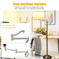 Miniatyrbillede 2 af 6: COSTWAY Læselampe Salon på Fod 152CM med Svingarm 360° og PVC Skærm E27 Fatning (Max 60W) Rør i Forguldent Jern Værelse