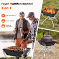 Miniatyrbillede 2 af 4: COSTWAY multifunktionel havebræt - 45 x 45 x 49 cm - Sammenfoldelig kulgrill - Grillr i rustfrit stål - Bæretaske og handsker